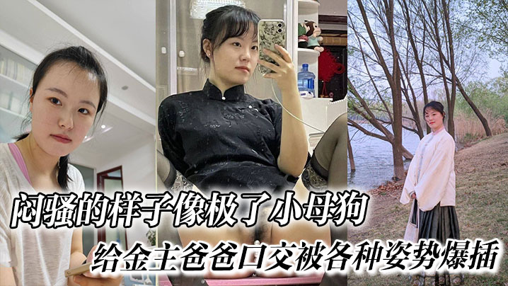 闷骚的样子像极了小母狗， 给金主爸爸口交被各种姿势爆插
